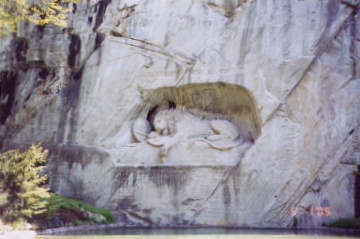 Dying Lion Monument. Photo by Lisette Keating April, 2005